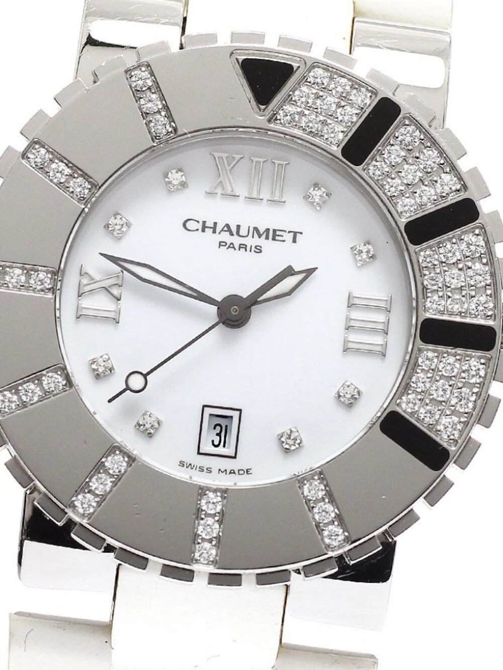 Chaumet Class one W0621N-24C date diamond bezel Quartz Boy's Watch_941251